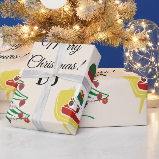 Rood Wit Schattige Beren boomsterren Vrolijk kerst Cadeaupapier (Feestdagen)