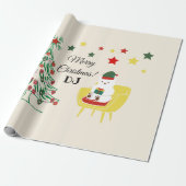 Rood Wit Schattige Beren boomsterren Vrolijk kerst Cadeaupapier (Uitgerold)