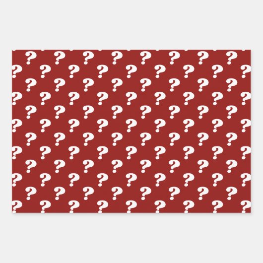 Rood & Wit Schattige cadeaupapier (vraagteken) (Voorkant 2)