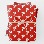 Rood & Wit Schattige cadeaupapier (vraagteken) (In situ)