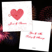 Rood & Wit Schattige  Liefde Hart Valentijnsdag Feestdagenkaart