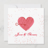 Rood & Wit Schattige  Liefde Hart Valentijnsdag Feestdagenkaart (Voorkant)