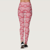 Rood-wit schelpmotief leggings (Achterkant)