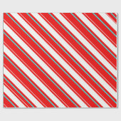 Rood wit schuin Regimental Stripe Lines Cadeaupapier (Vlak)