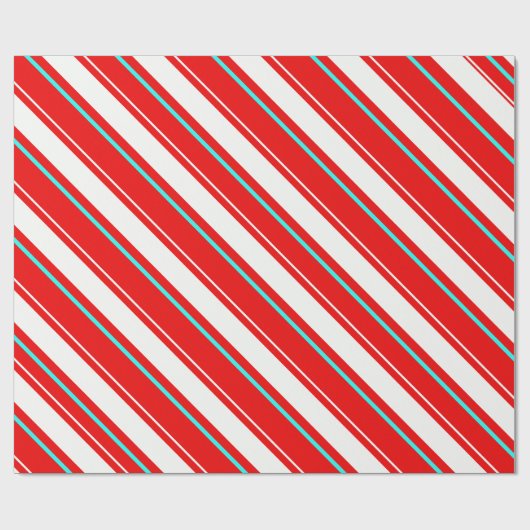 Rood wit schuin Regimental Stripe Lines Cadeaupapier (Vlak)