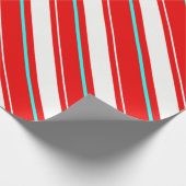 Rood wit schuin Regimental Stripe Lines Cadeaupapier (Hoek)