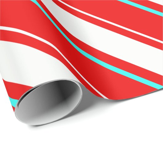 Rood wit schuin Regimental Stripe Lines Cadeaupapier (Rol Hoek)