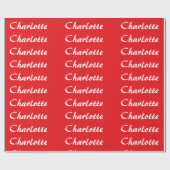 Rood wit Script Elegante minimalistische moderne n Cadeaupapier (Vlak)