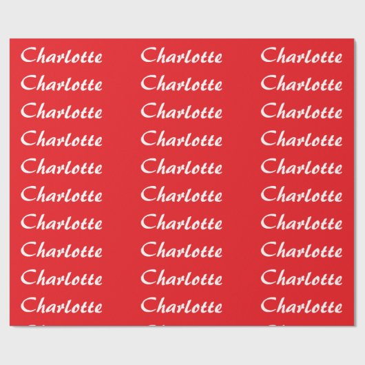 Rood wit Script Elegante minimalistische moderne n Cadeaupapier (Vlak)