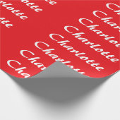 Rood wit Script Elegante minimalistische moderne n Cadeaupapier (Hoek)