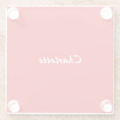 Rood wit Script Elegante minimalistische moderne n Glazen Onderzetter (Achterkant)