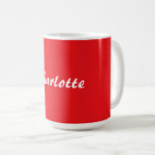 Rood wit Script Elegante minimalistische moderne n Koffiemok (Voorkant rechts)