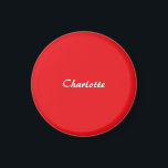 Rood wit Script Elegante minimalistische moderne n Magneet<br><div class="desc">Deze sjabloon kan worden aangepast aan alle professionele beroepen.</div>