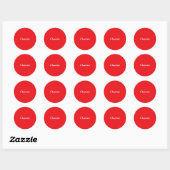 Rood wit Script Elegante minimalistische moderne n Ronde Sticker (Vel)