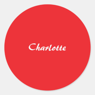 Rood wit Script Elegante minimalistische moderne n Ronde Sticker