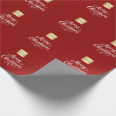Rood wit script zakelijk Kerstmis Cadeaupapier (Hoek)