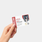 Rood Wit Service Hond 2 Logo's & Foto ID Badge (Handheld)