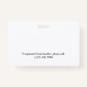 Rood Wit Service Hond 2 Logo's & Foto ID Badge (Achterkant)