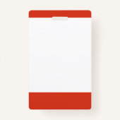 Rood Wit Service Hond Foto ID Badge (Achterkant)