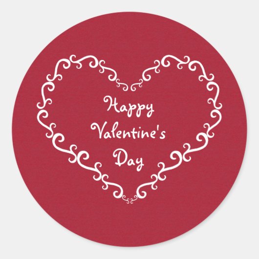 Rood & Wit Sierhart Valentijn Stickers (Voorkant)