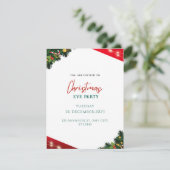 Rood & Wit Simpele Kerstmis Feestdagenkaart (Staand voorkant)