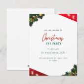 Rood & Wit Simpele Kerstmis Feestdagenkaart (Voorkant / Achterkant)