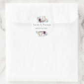 ROOD WIT & SINAASAPPEL BLOEMIGE ELEGANTE BRUILOFT RONDE STICKER (Tas)