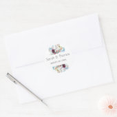 ROOD WIT & SINAASAPPEL BLOEMIGE ELEGANTE BRUILOFT RONDE STICKER (Envelop)