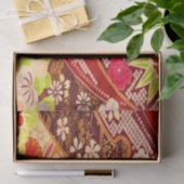 Rood Wit Sinaasappel Japans Kimono Bloemen Decoupa Tissuepapier (Geschenk)