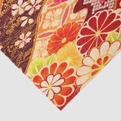 Rood Wit Sinaasappel Japans Kimono Bloemen Decoupa Tissuepapier (Detail)