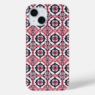 rood-wit-Slavisch patroon iPhone 15 Case