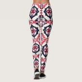 rood-wit-Slavisch patroon Leggings (Achterkant)