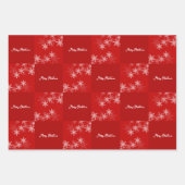 Rood Wit Sneeuwpop Minimalistische Foto Kerstmis Inpakpapier Vel (Voorkant 2)