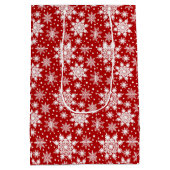 Rood & Wit Sneeuwvlok Naadloos Patroon Medium Cadeauzakje (Achterkant)