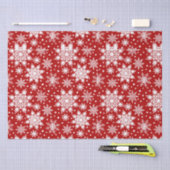 Rood & Wit Sneeuwvlok Naadloos Patroon Tissuepapier (Craft)