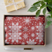 Rood & Wit Sneeuwvlok Naadloos Patroon Tissuepapier (Geschenk)