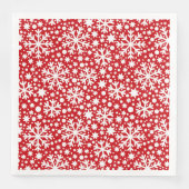 rood wit sneeuwvlok patroon kerstpapier bord servetten (Voorkant)