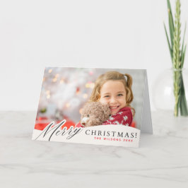 Rood & Wit Sneeuwvlok Vrolijk Kerstfeest Custom Ph Kaart