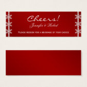 Rood Wit Sneeuwvlok Winter Bruiloft Drink Tickets Mini Visitekaartjes (Voorkant /achterkant)