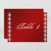 Rood Wit Sneeuwvlok Winter Bruiloft Tafel Nummer Briefkaart (Voorkant / Achterkant)