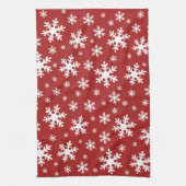 Rood Wit Sneeuwvlok Winter Kerstmis Feestdagen Theedoek (Verticaal)