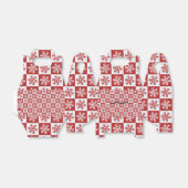 Rood/wit sneeuwvlokpatroon bedankdoosjes (Uitgevouwen)