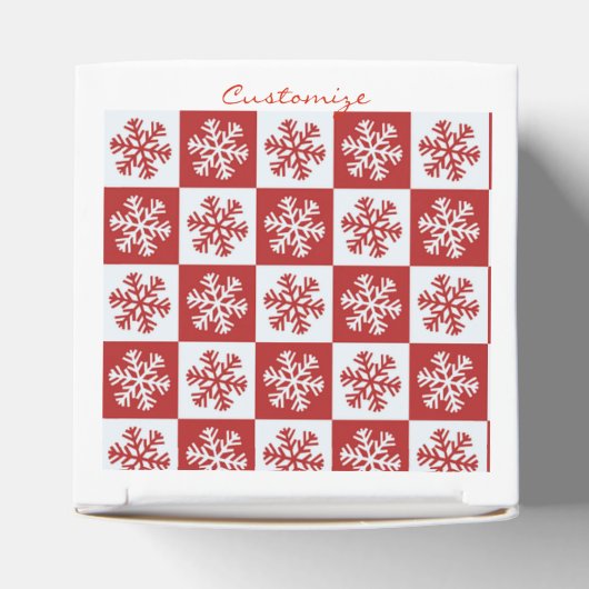 Rood/wit sneeuwvlokpatroon Thunder_Cove Bedankdoosjes (Bovenkant)