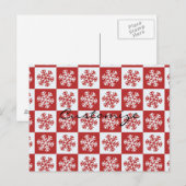 Rood/wit sneeuwvlokpatroon Thunder_Cove Briefkaart (Voorkant / Achterkant)