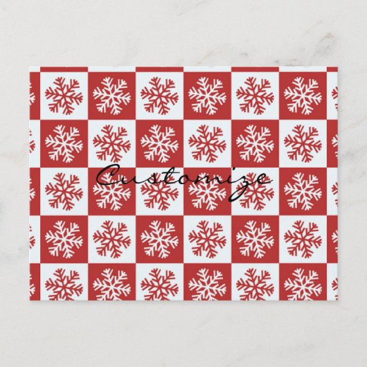 Rood/wit sneeuwvlokpatroon Thunder_Cove Briefkaart (Voorkant)