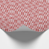 Rood/wit sneeuwvlokpatroon Thunder_Cove Cadeaupapier (Hoek)
