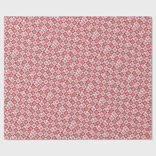 Rood/wit sneeuwvlokpatroon Thunder_Cove Cadeaupapier (Vlak)