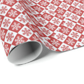 Rood/wit sneeuwvlokpatroon Thunder_Cove Cadeaupapier (Rol Hoek)