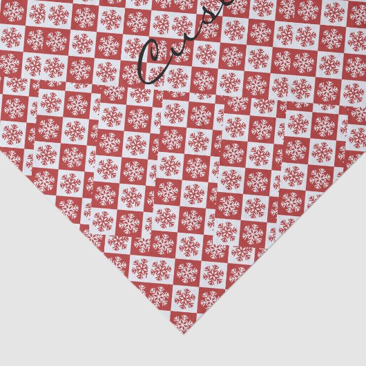 Rood/wit sneeuwvlokpatroon Thunder_Cove Tissuepapier (Detail)
