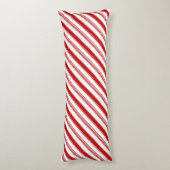 Rood & Wit Snoep Strepen (grootschalig) Lichaamskussen (Achterkant (Verticaal))